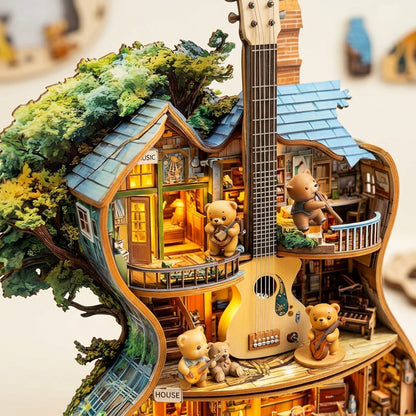 Wooden Music House Puzzle - Build & Play