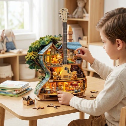 Wooden Music House Puzzle - Build & Play