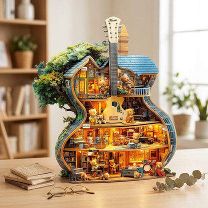 Wooden Music House Puzzle - Build & Play