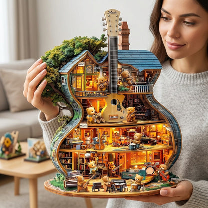 Wooden Music House Puzzle - Build & Play