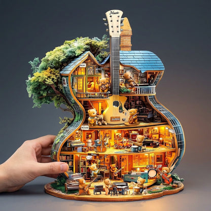 Wooden Music House Puzzle - Build & Play